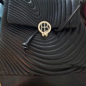 Henri Bendel Black Swirl Backpack leather